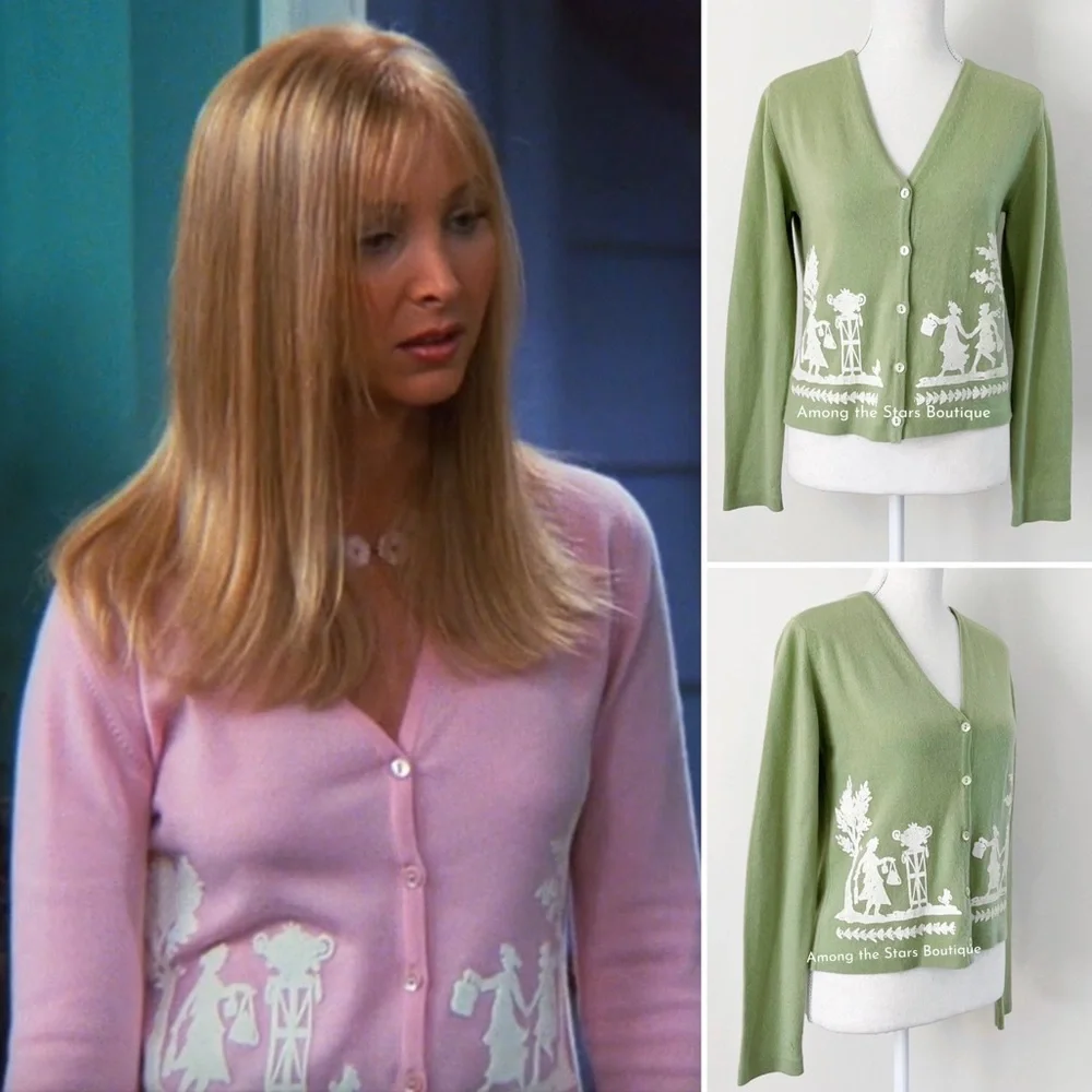 Extremely Rare Y2K Vintage Cashmere Cardigan ASO Phoebe Buffay in Friends - Picture 3 of 13